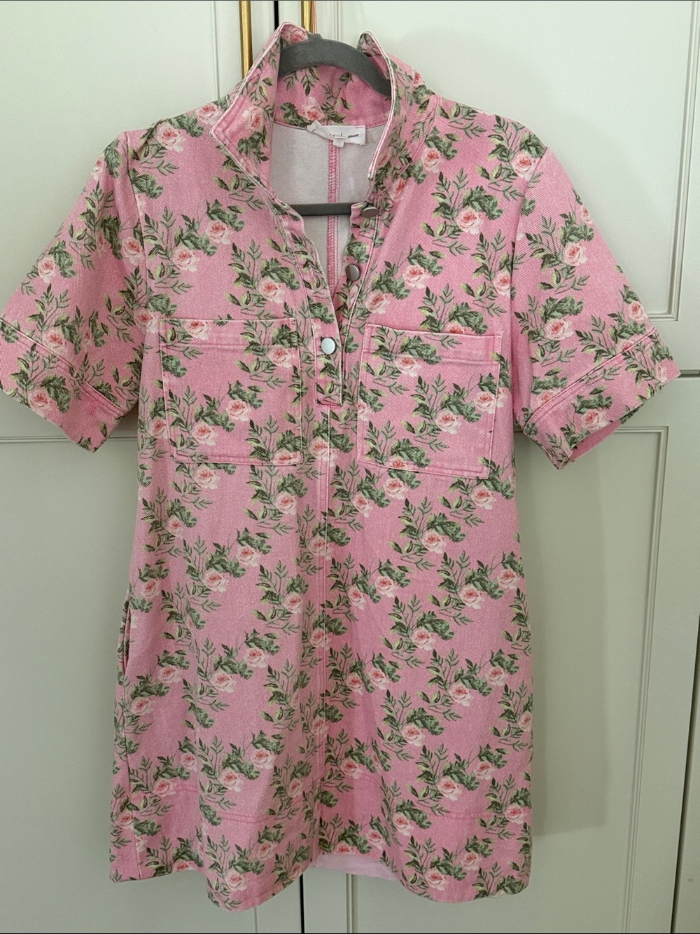 Entro women’s size Small Denim Pink Floral dress